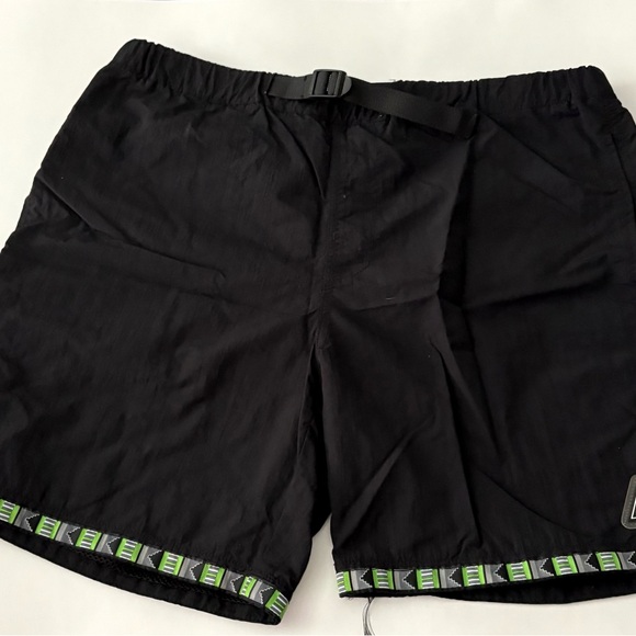 HUF Other - HUF Black Mesh Shorts with Neon Green Tag